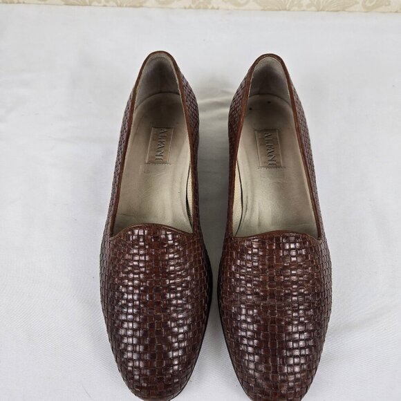 Alfani US Women's Size 10 Brown Basketweave Loafer Almond Shaped Toe Slip On - Picture 7 of 13